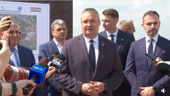 Vizita premierului Nicolae-Ionel Ciucă la șantierul drumului de legătură dintre centura Oradea și Autostrada A3