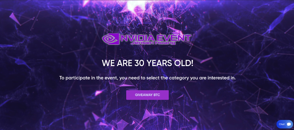 Pagina principala a site-ului Nvidia fals, prezentata in culoarea violet